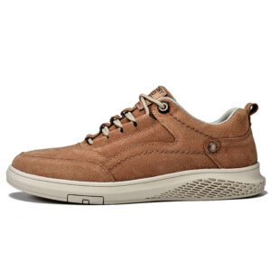 Wild Trend Genuine Leather Casual Shoe – Apricot