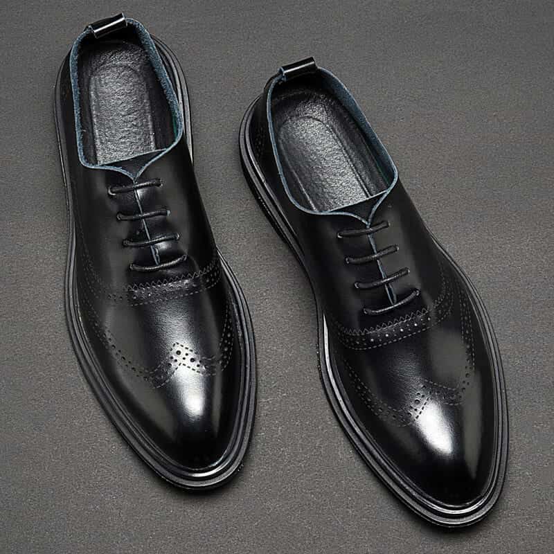 Breathable Premium Leather Formal Shoe - Black Color