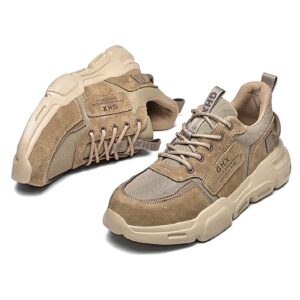 Anti-Piercing Lightweight Leather Casual Shoe – Khaki