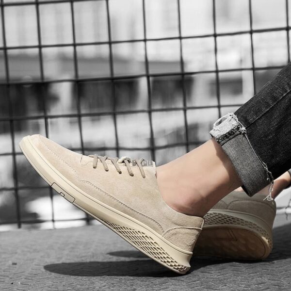 Wild Trend Korean Style Leather Casual Shoe - Sand