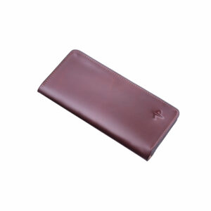 TOFFPARK Classic Genuine Leather Long Wallet – Red Wine