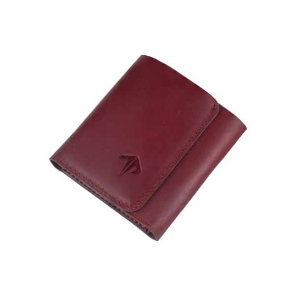 Leather Trifold Wallet Red Wine