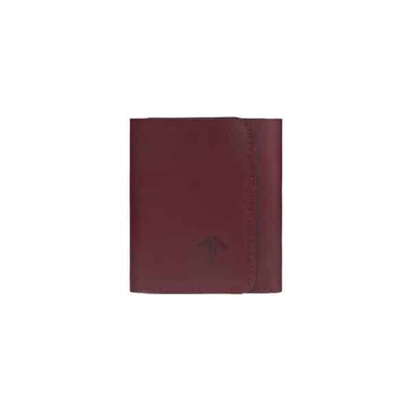 Toffpark Trendy Cow Leather Trifold Wallet Red Wine