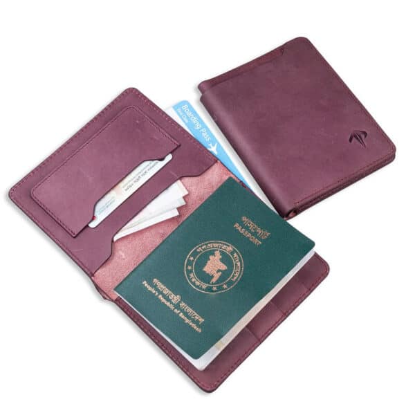 Leather Passport Holder Chocolate