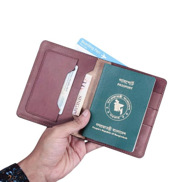 Leather Passport Holder Chocolate