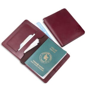 TOFFPARK Multi-Purpose Leather Passport Holder – Red Wine