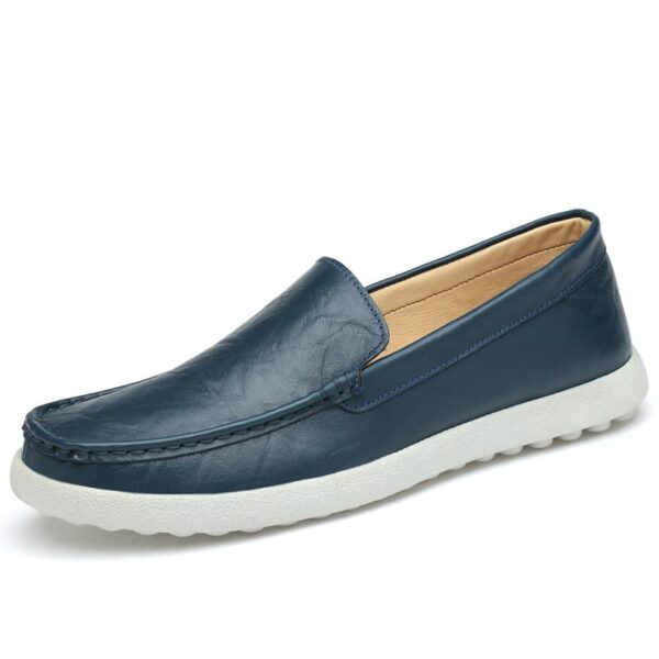 All Season Genuine Leather Loafer Blue
