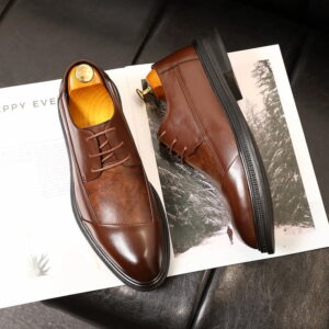 Cross-border Korean Style Formal Shoe – Brown