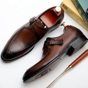 British Style Trendy Monk Strap Formal Shoe – Brown