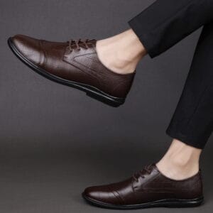 Genuine Leather Trendy Pointed Formal Shoe – Chocolate