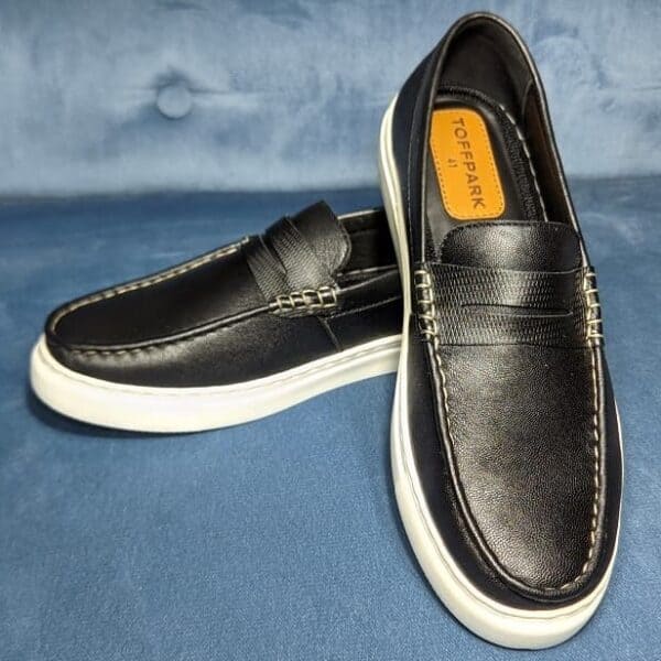 Genuine Leather Casual Slip-on Loafer Black