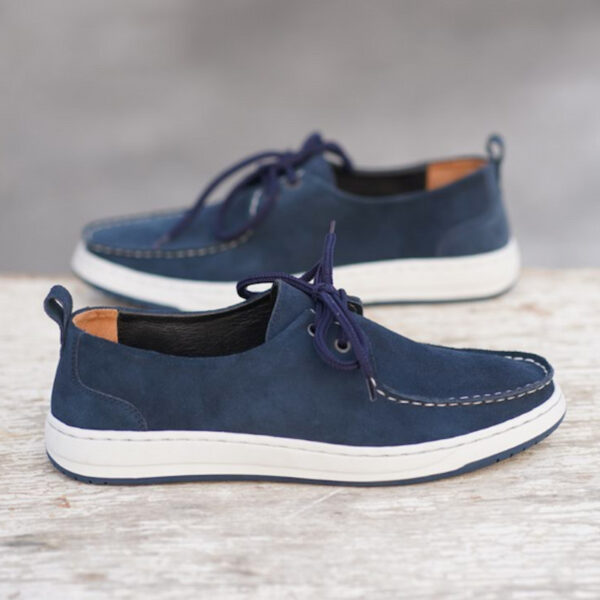 All Match Low-cut Suede Leather Casual Shoe Blue