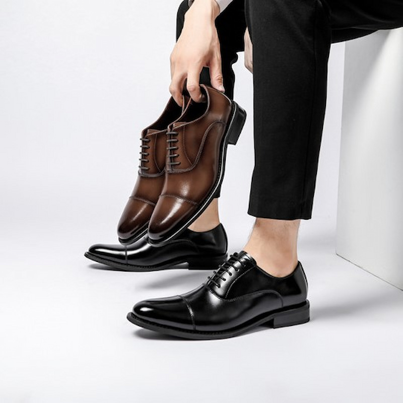 Genuine Leather Stylish Fashionable Formal Shoes For Men Black G219-3177 |  PRISTINE