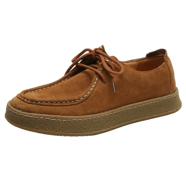 Korean Trend Suede Leather Casual Shoe Brown