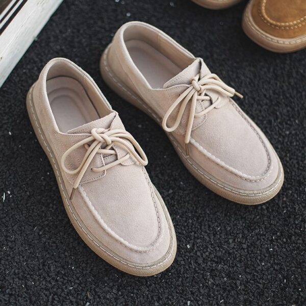 Low Cut Lace-up Trendy Casual Shoe - Sand