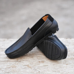 Cross-Border Soft Bottom Genuine Leather Loafer – Black