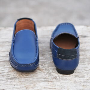 Cross-Border Soft Bottom Genuine Leather Loafer – Blue