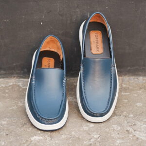 Youth Trendy Genuine Leather Loafer – Blue