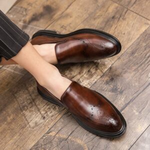 Breathable Stylish Slip-on Formal Shoe – Brown