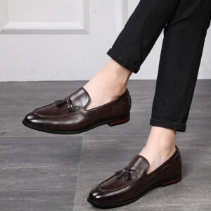 British Pointed Toe Tassel Formal Shoe – Dark Brown