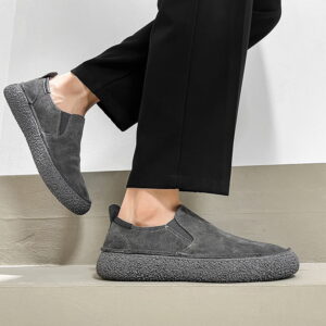 British Retro Suede Leather Loafer – Gray