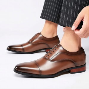 British Style Leather Oxford Formal Shoe – Dark Brown