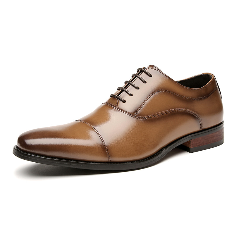 British Style Leather Oxford Formal Shoe Light Brown