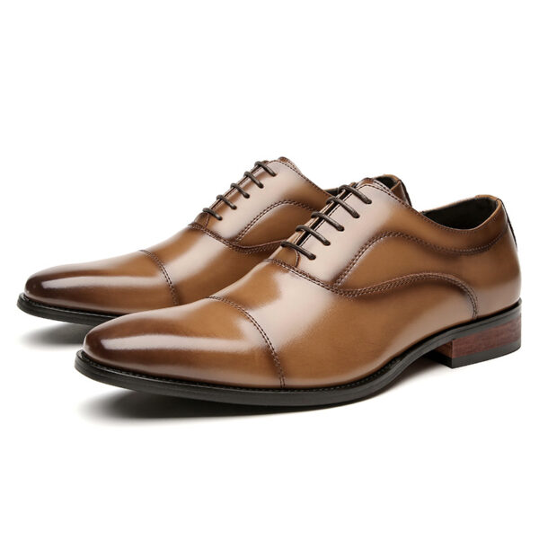 British Style Leather Oxford Formal Shoe - Light Brown