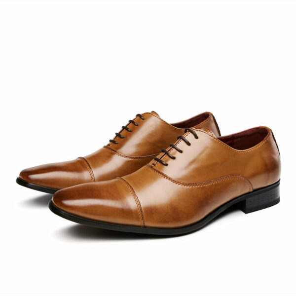 Genuine Leather Three Joint Formal Shoes Brown