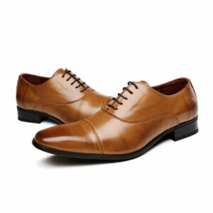 Genuine Leather Three Joint Formal Shoes – Brown