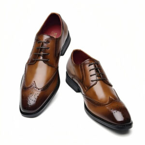 Brogue Vintage Derby Leather Formal Shoe – Brown