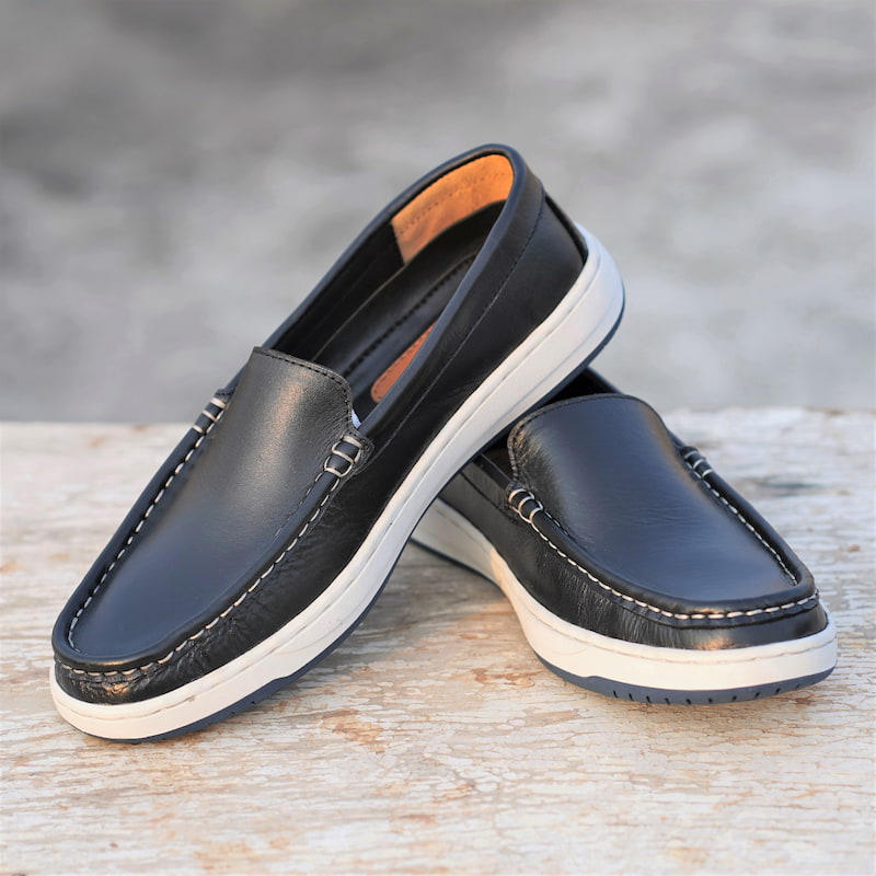 Youth Trendy Genuine Leather Loafer Black