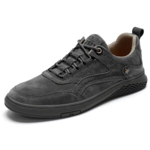 Wild Trend Genuine Leather Casual Shoe – Gray
