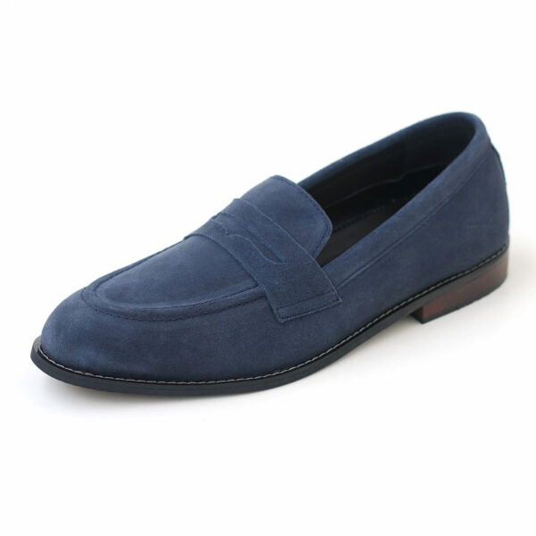 Spring all match slip on leather formal shoes Blue