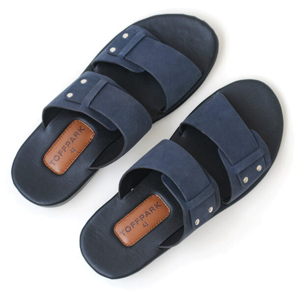 TOFFPARK Double Belt Leather Men's Sandal - Blue