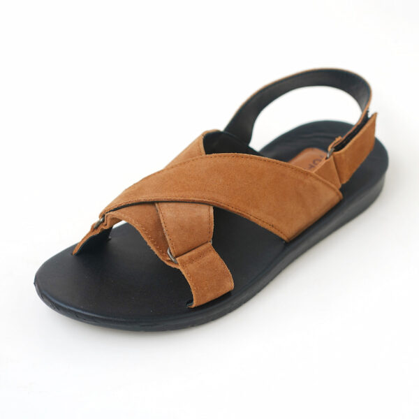 TOFFPARK Belt Cross Over Leather Men's Sandal - Brown