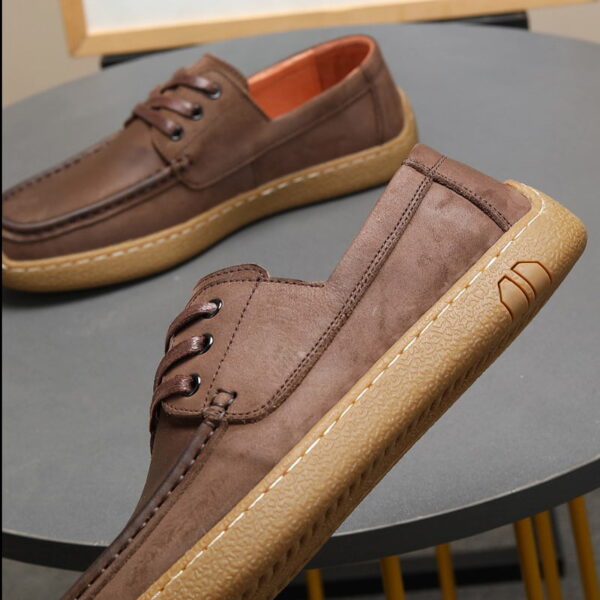 Foreign Trade Leather Retro Casual Shoe - Coffee