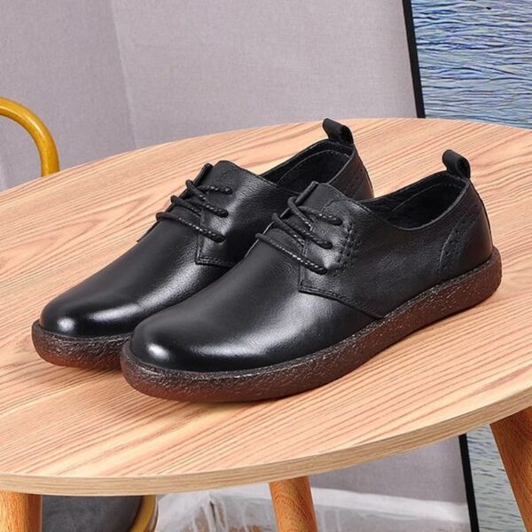 Non-slip Soft Bottom Leather Casual Shoe Black