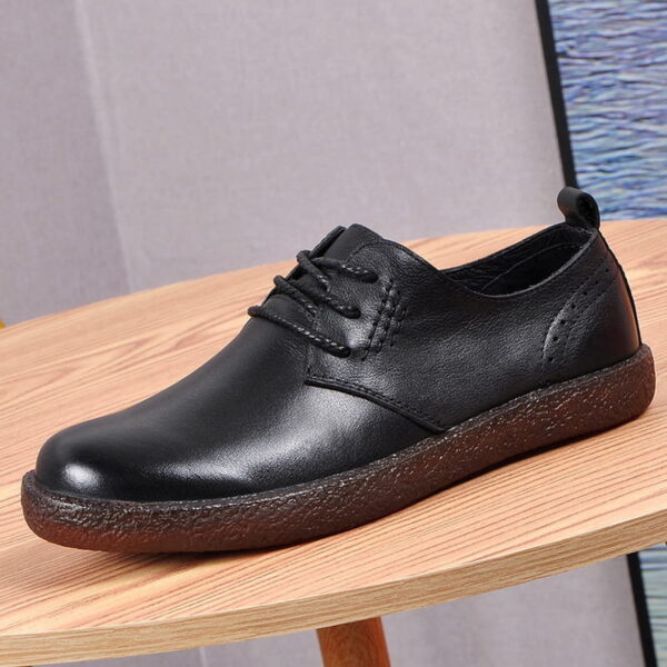 Non-slip Soft Bottom Leather Casual Shoe -Black