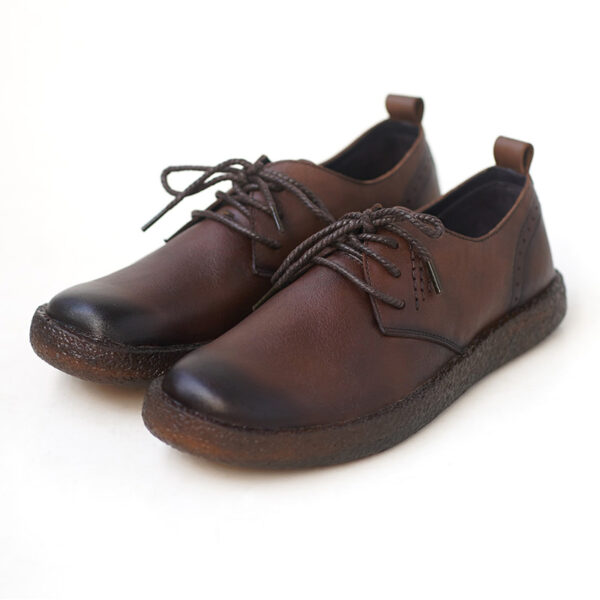 Non-slip Soft Bottom Leather Casual Shoe - Chocolate