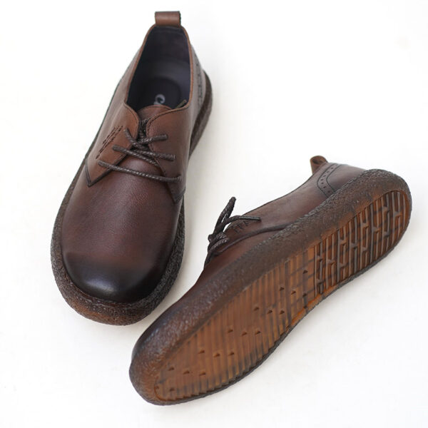 Non-slip Soft Bottom Leather Casual Shoe - Chocolate