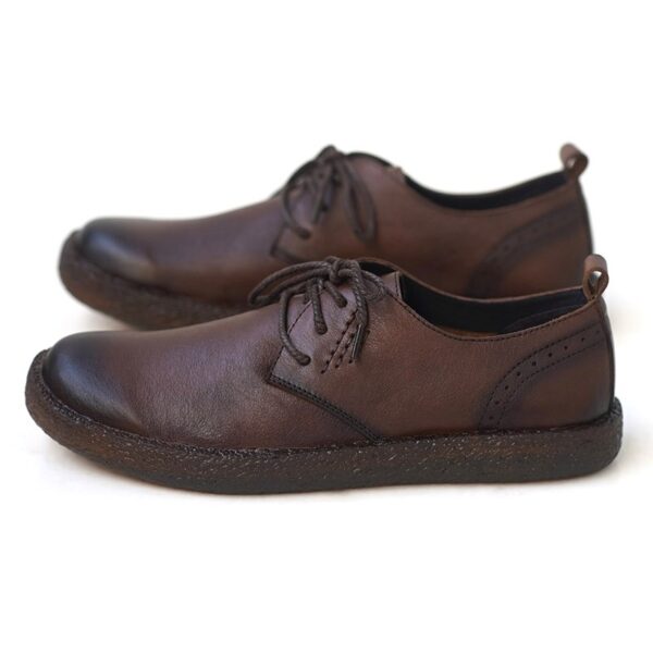 Non-slip Soft Bottom Leather Casual Shoe - Chocolate