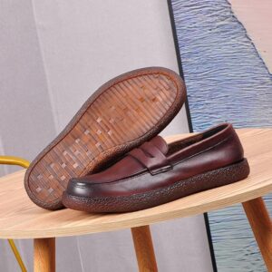 Soft Bottom Genuine Leather Penny Loafer – Chocolate
