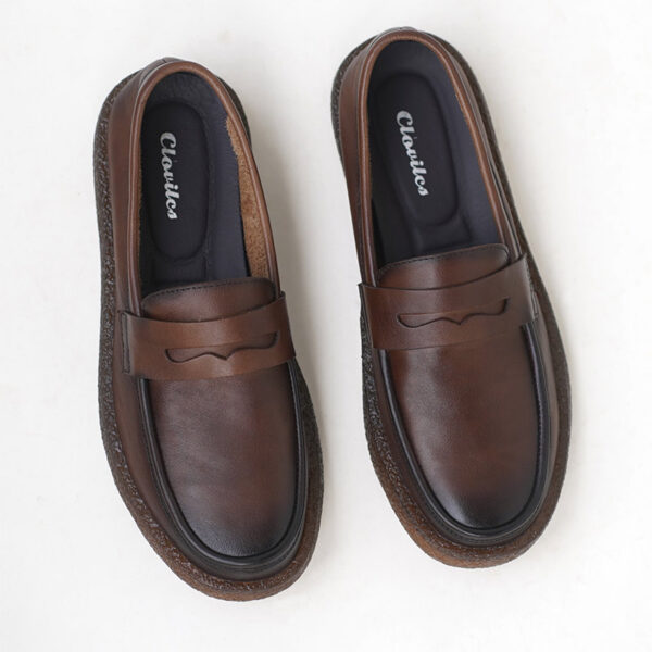 Soft Bottom Genuine Leather Penny Loafer - Chocolate