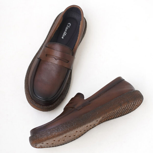 Soft Bottom Genuine Leather Penny Loafer - Chocolate