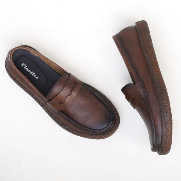 Soft Bottom Genuine Leather Penny Loafer - Chocolate