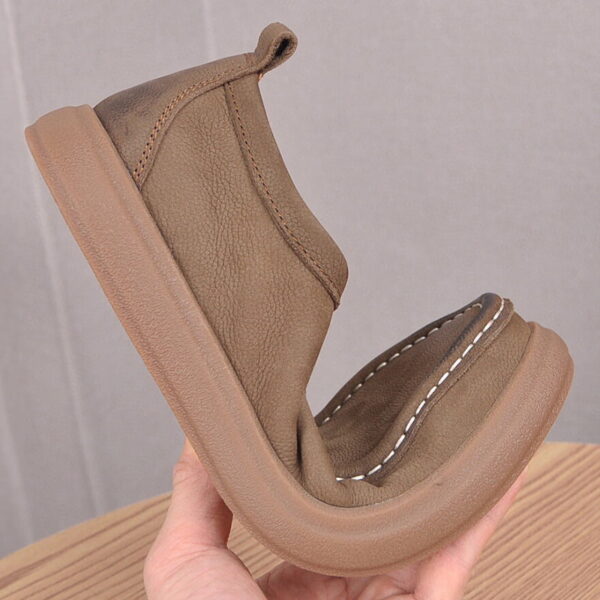 Soft Soled Leather Driving Casual Shoe - Khaki