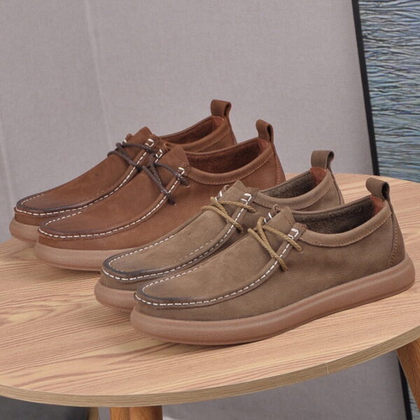 Soft Soled Leather Driving Casual Shoe - Khaki