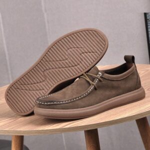 Soft Soled Leather Driving Casual Shoe – Khaki