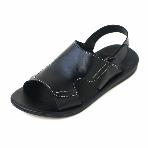 Festive Trend Anti-slip Leather Belt Sandal - Black